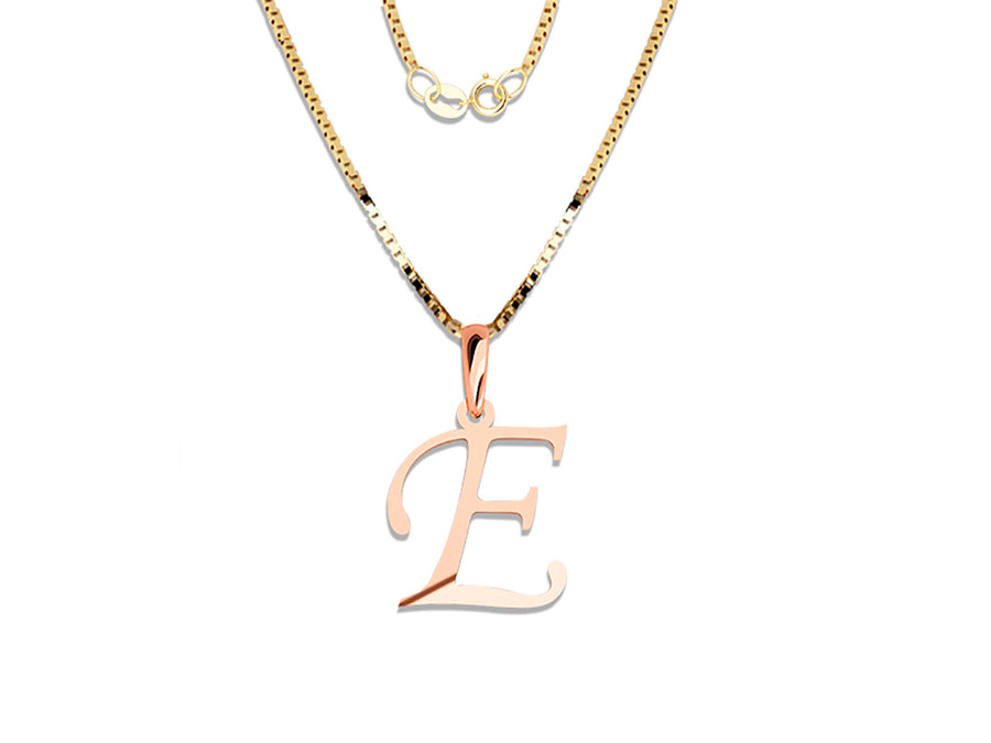 COLGANTE DE INICIAL EN CADENA DE ORO DE 14K