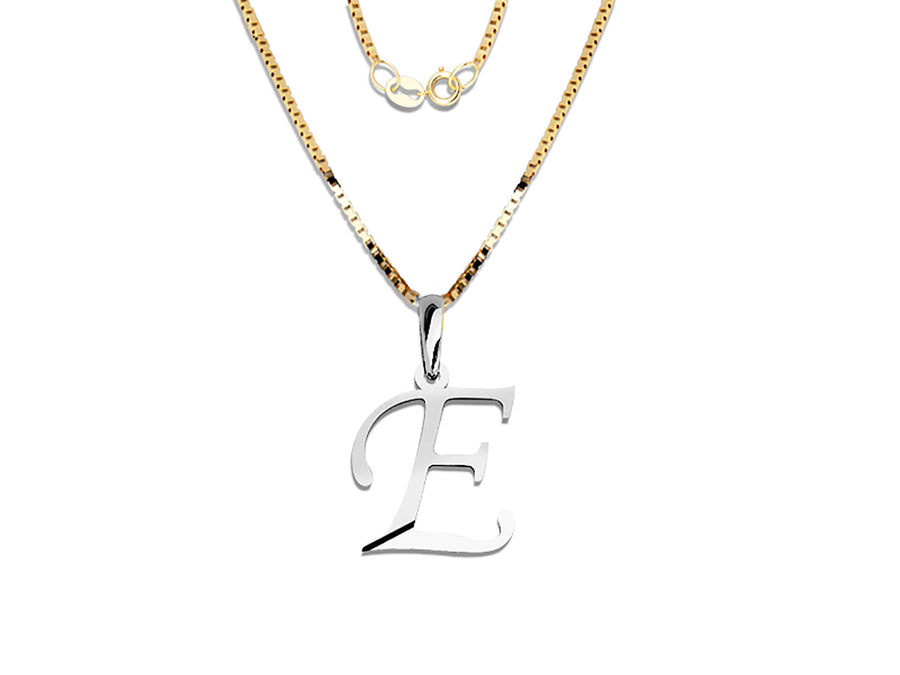 COLGANTE DE INICIAL EN CADENA DE ORO DE 14K