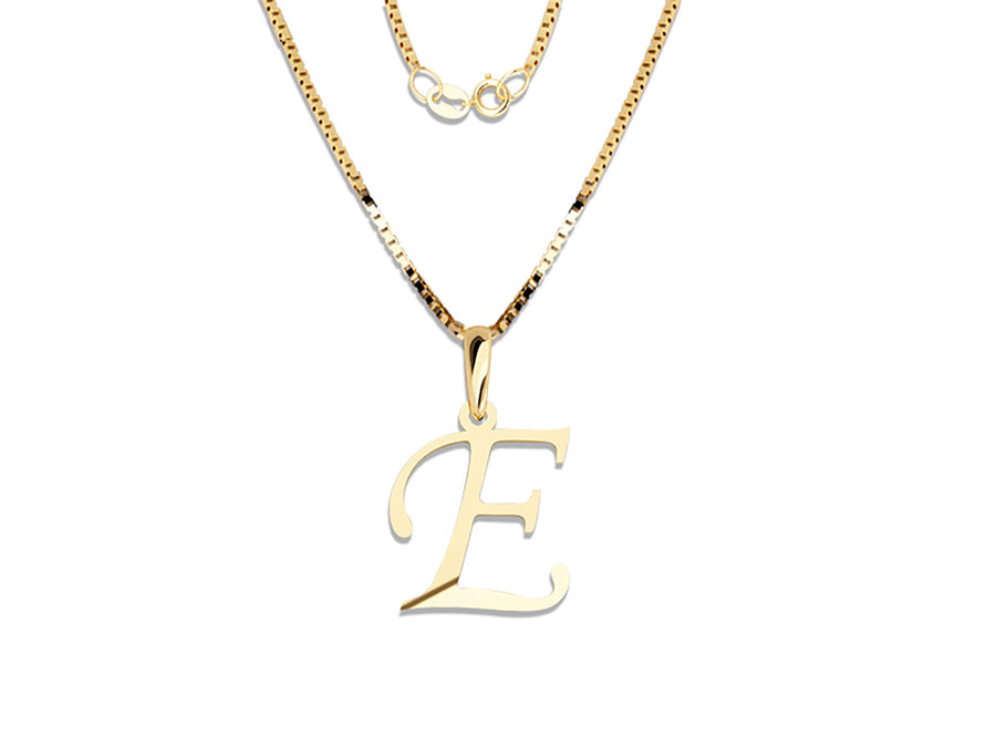 COLGANTE DE INICIAL EN CADENA DE ORO DE 14K