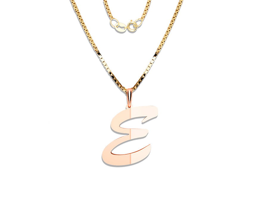 COLGANTE DE INICIAL EN CADENA DE ORO DE 14K