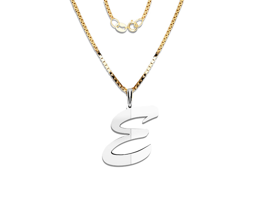 COLGANTE DE INICIAL EN CADENA DE ORO DE 14K