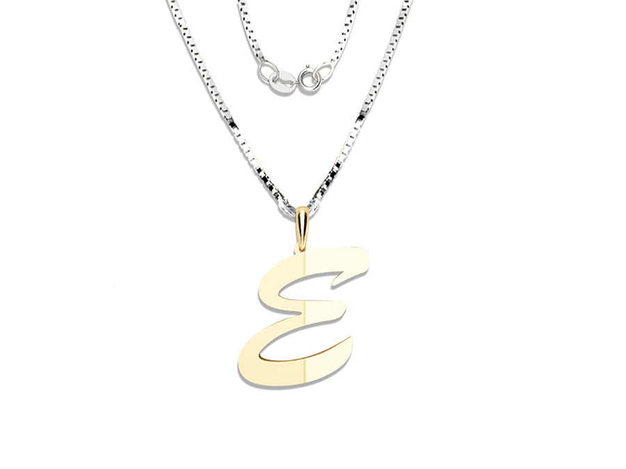 COLGANTE DE INICIAL EN CADENA DE ORO DE 14K