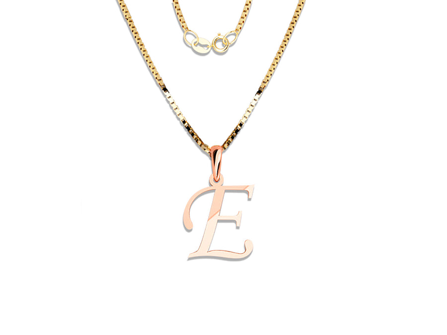 COLGANTE DE INICIAL EN CADENA DE ORO DE 14K
