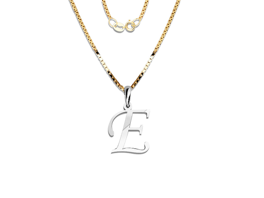 COLGANTE DE INICIAL EN CADENA DE ORO DE 14K