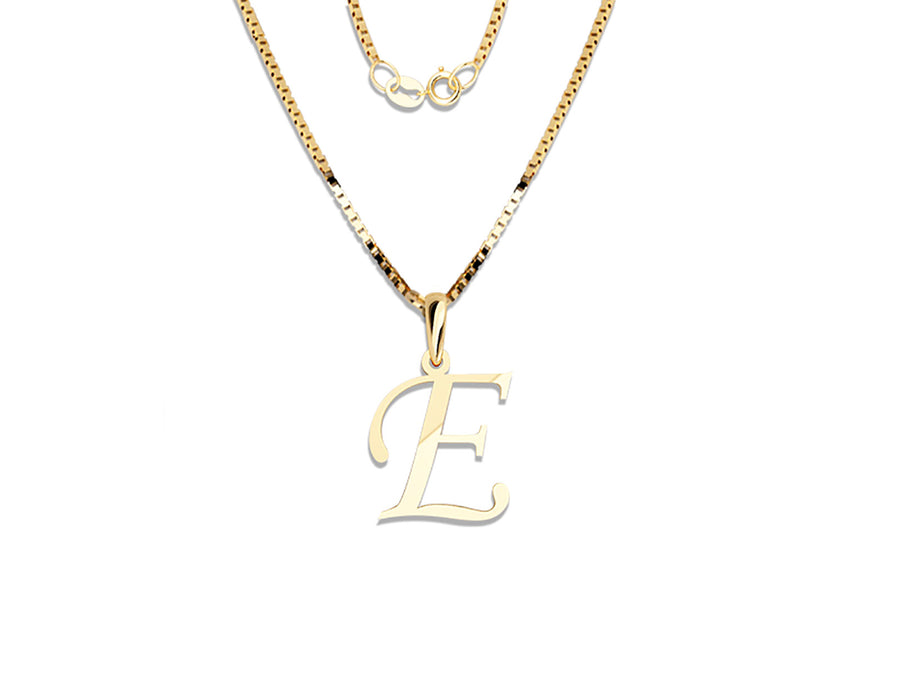 COLGANTE DE INICIAL EN CADENA DE ORO DE 14K