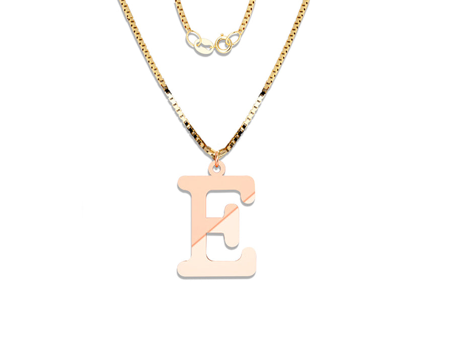 COLGANTE DE INICIAL EN CADENA DE ORO DE 14K