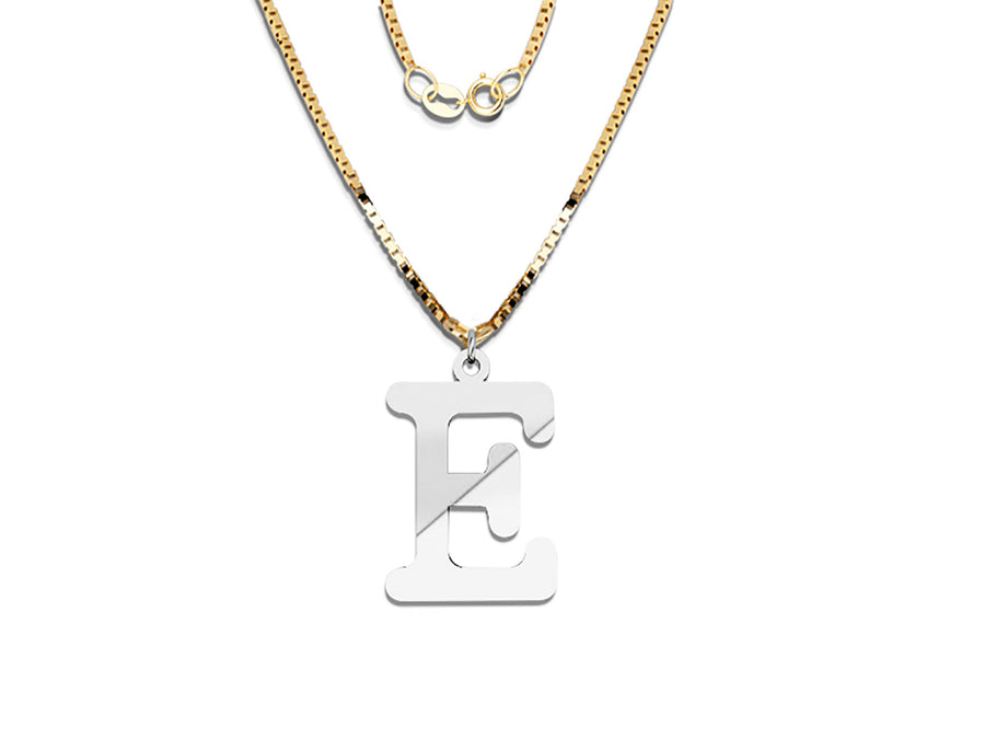 COLGANTE DE INICIAL EN CADENA DE ORO DE 14K