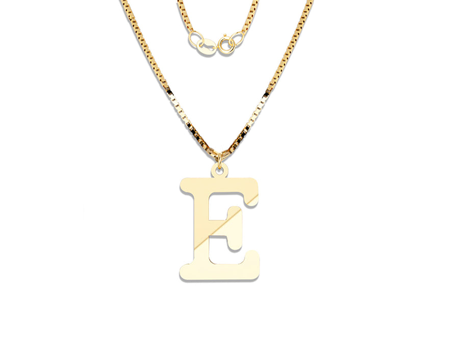 COLGANTE DE INICIAL EN CADENA DE ORO DE 14K