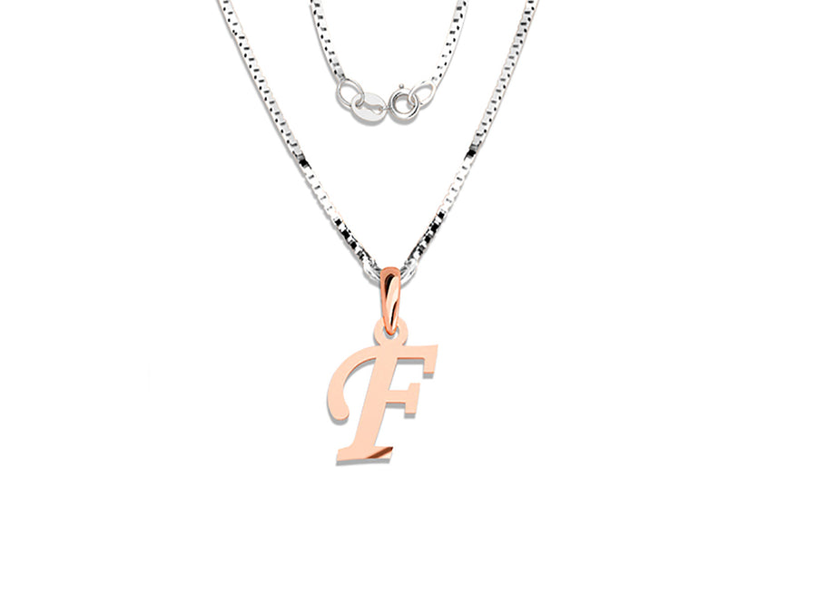 COLGANTE DE INICIAL EN CADENA DE ORO DE 14K