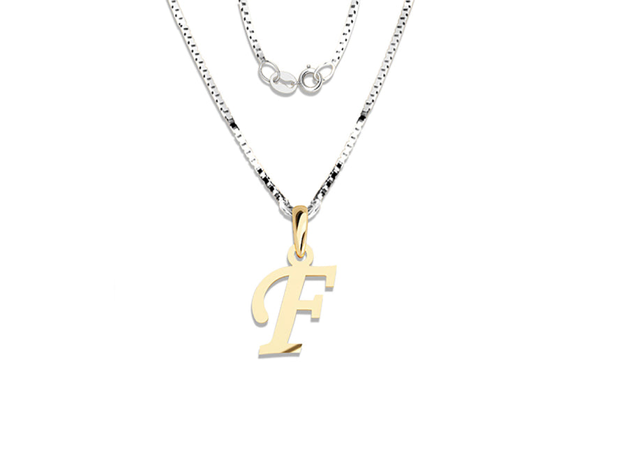 COLGANTE DE INICIAL EN CADENA DE ORO DE 14K