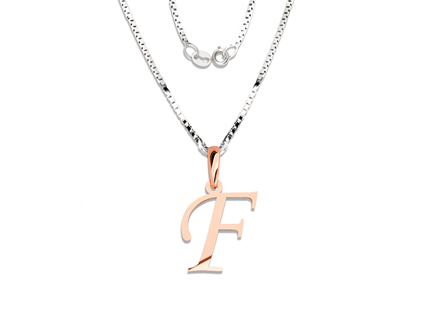 COLGANTE DE INICIAL EN CADENA DE ORO DE 14K