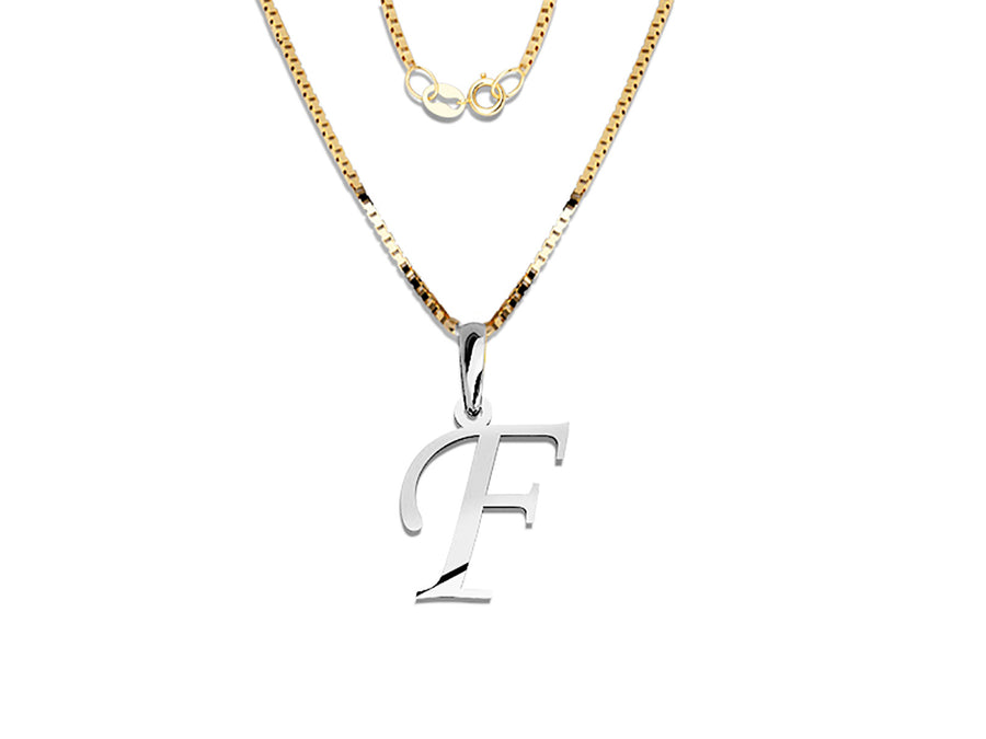 COLGANTE DE INICIAL EN CADENA DE ORO DE 14K