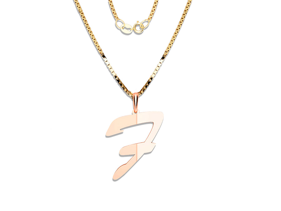 COLGANTE DE INICIAL EN CADENA DE ORO DE 14K
