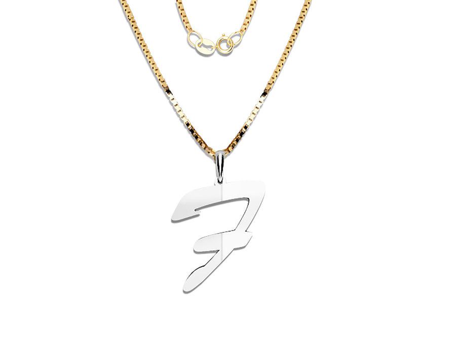 COLGANTE DE INICIAL EN CADENA DE ORO DE 14K
