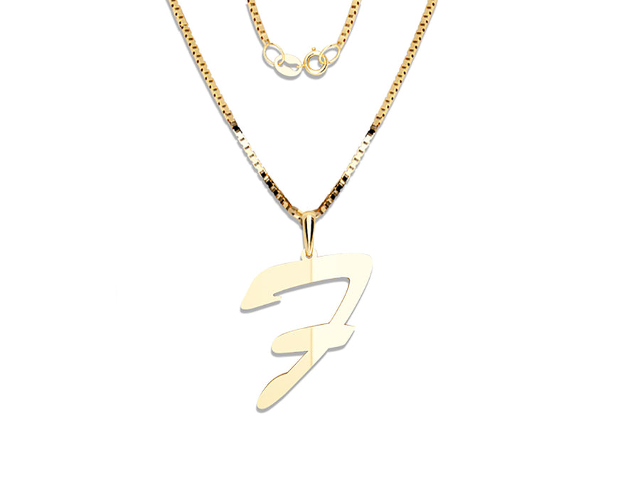 COLGANTE DE INICIAL EN CADENA DE ORO DE 14K
