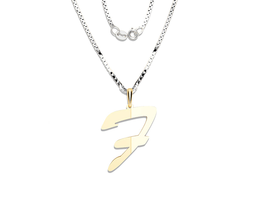 COLGANTE DE INICIAL EN CADENA DE ORO DE 14K