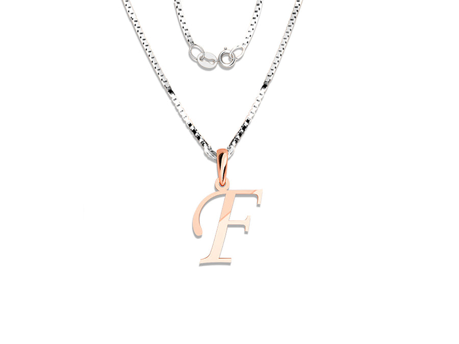 COLGANTE DE INICIAL EN CADENA DE ORO DE 14K