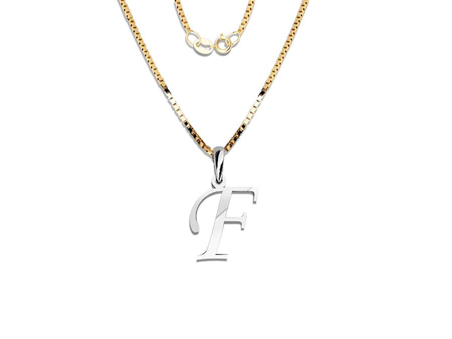 COLGANTE DE INICIAL EN CADENA DE ORO DE 14K
