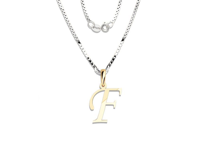 COLGANTE DE INICIAL EN CADENA DE ORO DE 14K