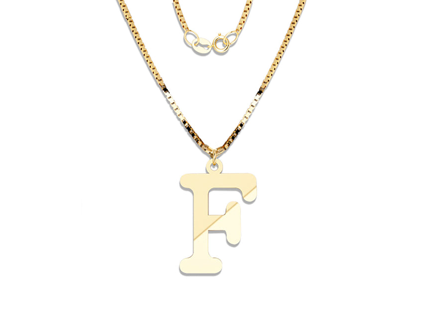 COLGANTE DE INICIAL EN CADENA DE ORO DE 14K