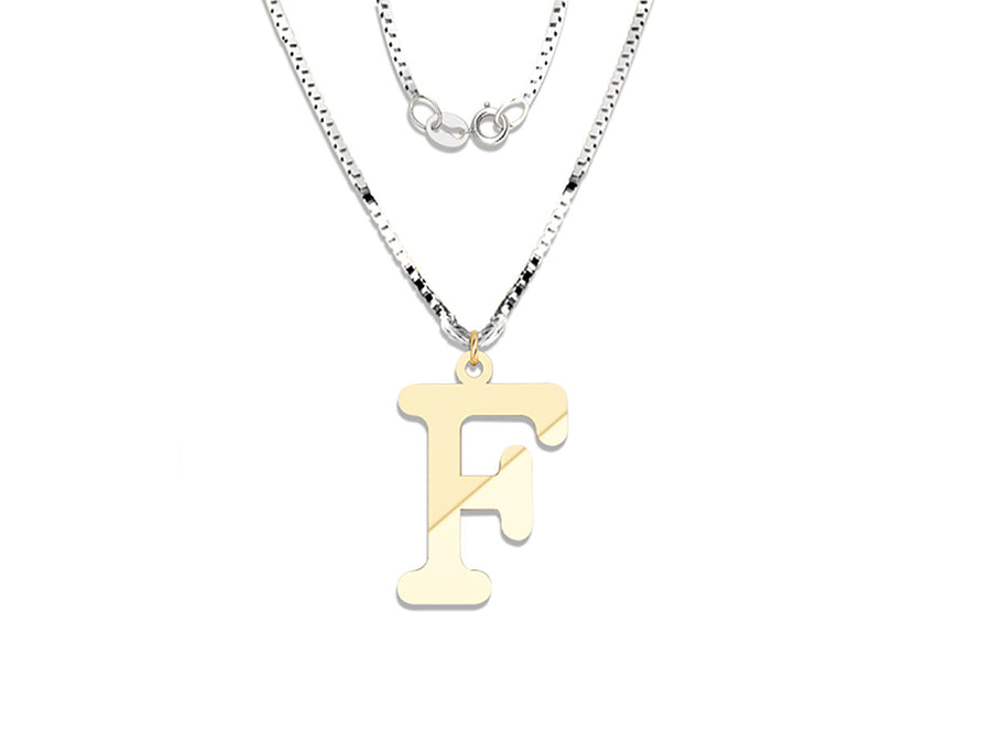 COLGANTE DE INICIAL EN CADENA DE ORO DE 14K