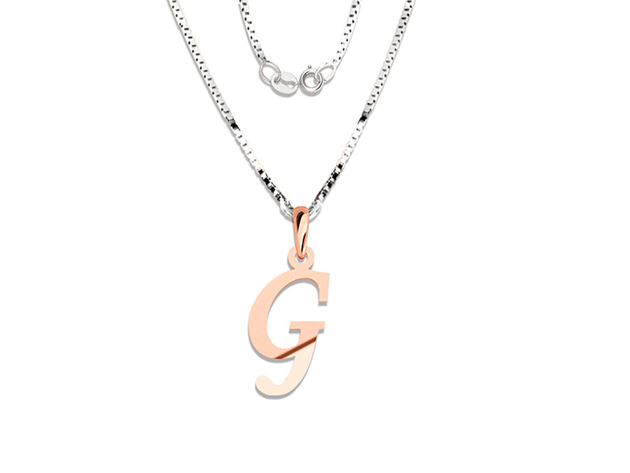 COLGANTE DE INICIAL EN CADENA DE ORO DE 14K