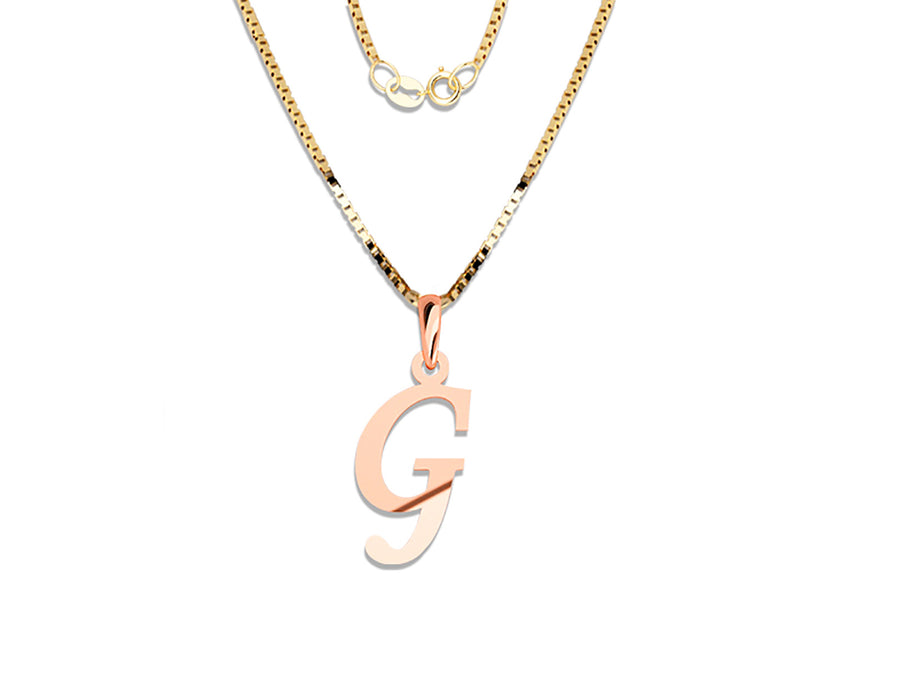 COLGANTE DE INICIAL EN CADENA DE ORO DE 14K