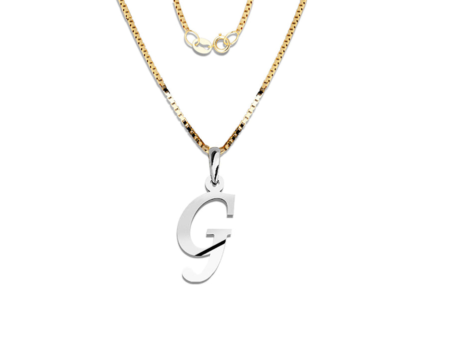COLGANTE DE INICIAL EN CADENA DE ORO DE 14K