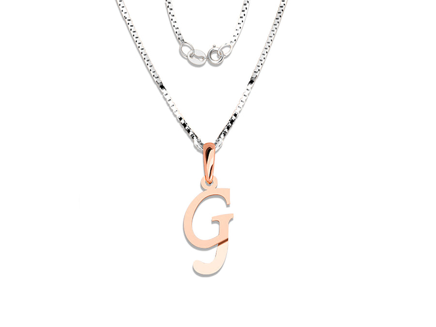 COLGANTE DE INICIAL EN CADENA DE ORO DE 14K