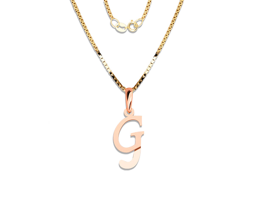 COLGANTE DE INICIAL EN CADENA DE ORO DE 14K