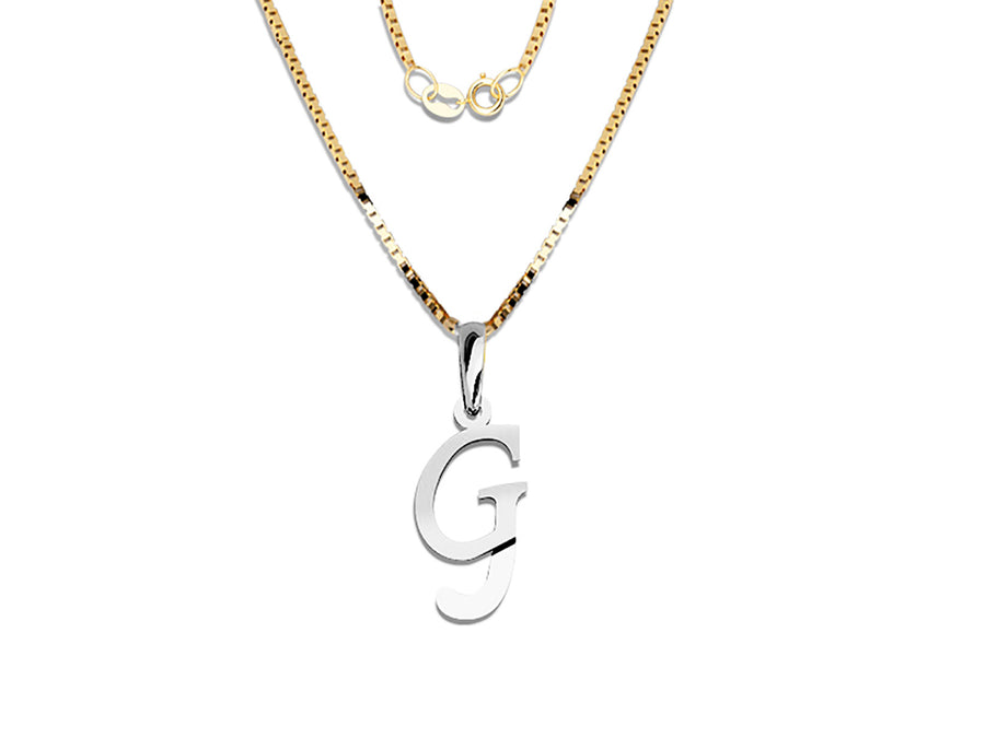 COLGANTE DE INICIAL EN CADENA DE ORO DE 14K