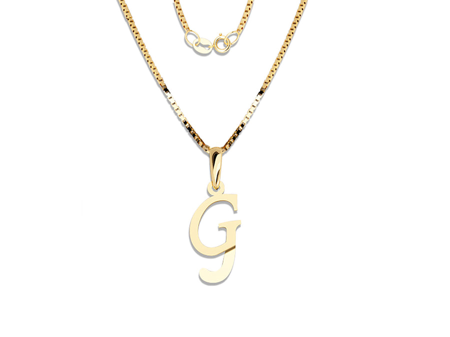 COLGANTE DE INICIAL EN CADENA DE ORO DE 14K