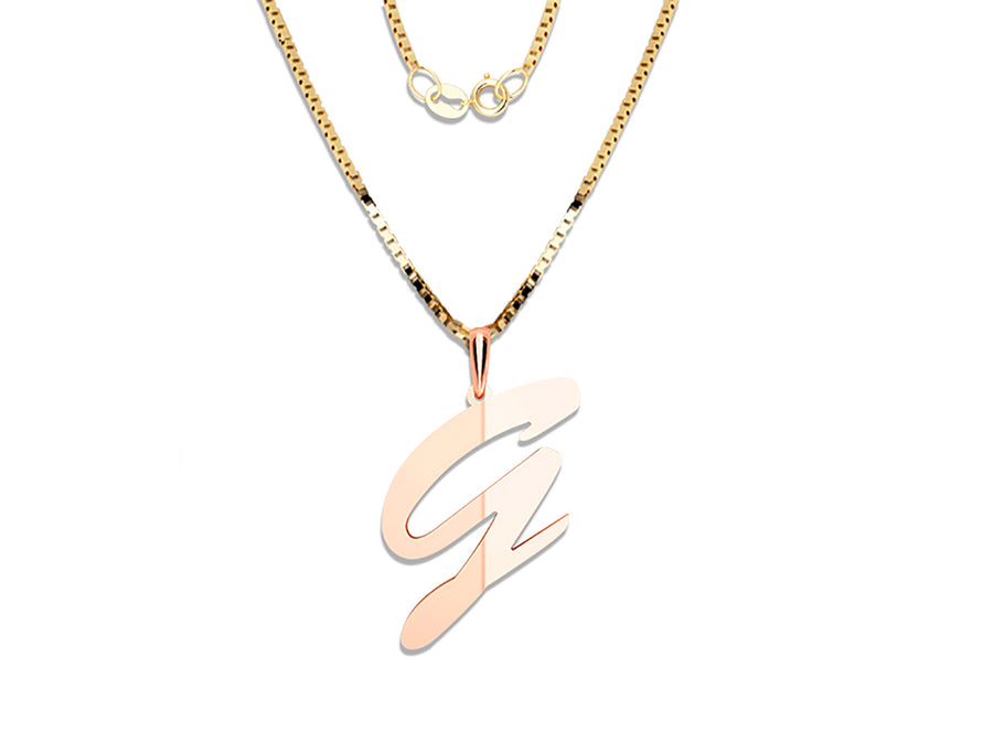 COLGANTE DE INICIAL EN CADENA DE ORO DE 14K