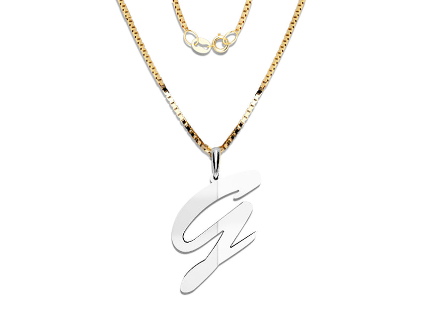COLGANTE DE INICIAL EN CADENA DE ORO DE 14K