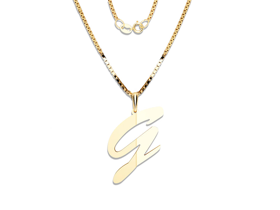 COLGANTE DE INICIAL EN CADENA DE ORO DE 14K