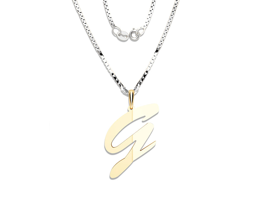 COLGANTE DE INICIAL EN CADENA DE ORO DE 14K