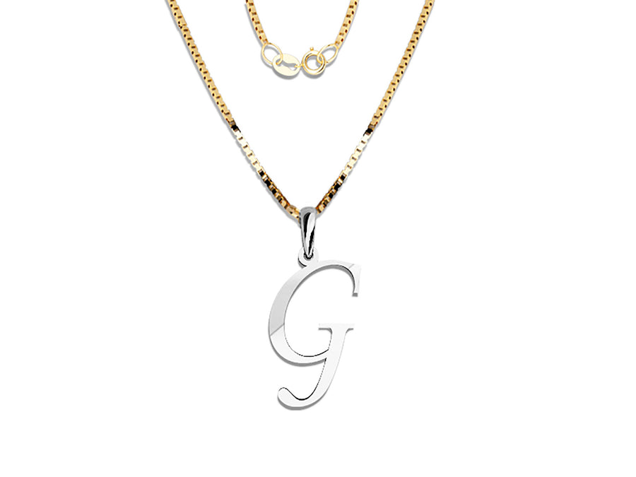 COLGANTE DE INICIAL EN CADENA DE ORO DE 14K