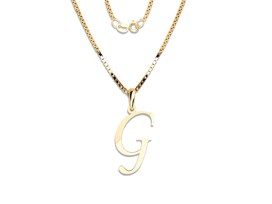 COLGANTE DE INICIAL EN CADENA DE ORO DE 14K
