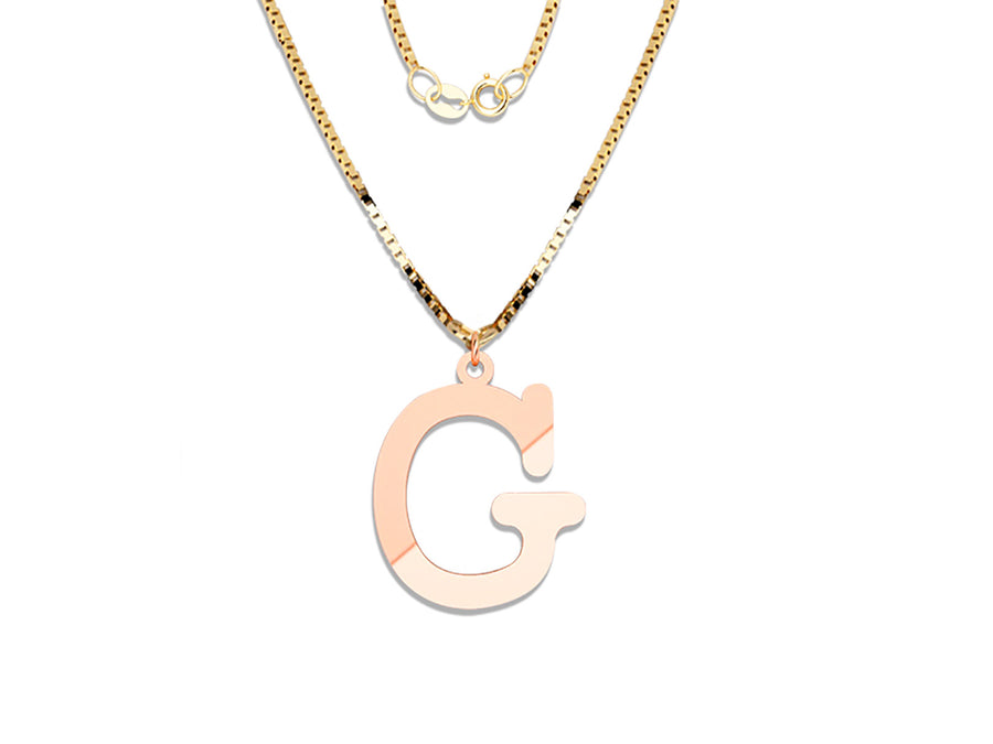 COLGANTE DE INICIAL EN CADENA DE ORO DE 14K