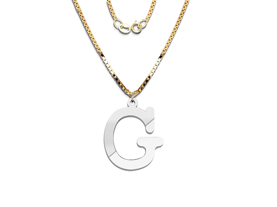COLGANTE DE INICIAL EN CADENA DE ORO DE 14K