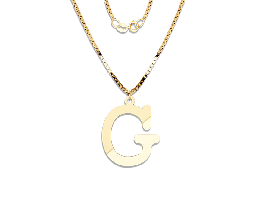 COLGANTE DE INICIAL EN CADENA DE ORO DE 14K