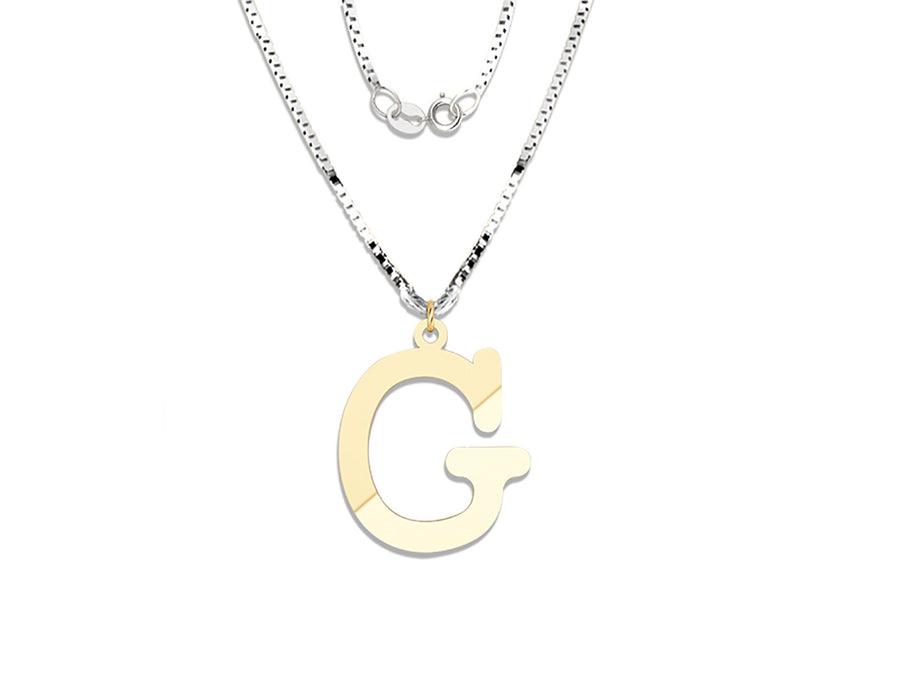 COLGANTE DE INICIAL EN CADENA DE ORO DE 14K