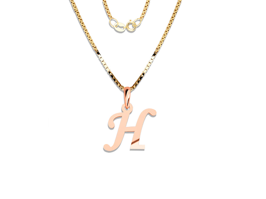 COLGANTE DE INICIAL EN CADENA DE ORO DE 14K