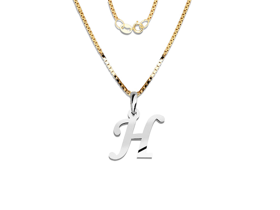 COLGANTE DE INICIAL EN CADENA DE ORO DE 14K