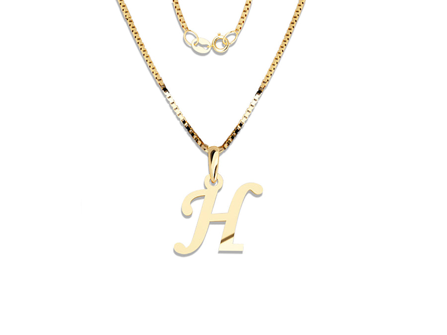 COLGANTE DE INICIAL EN CADENA DE ORO DE 14K