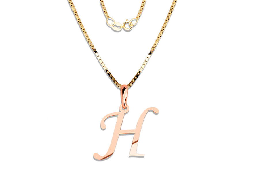 COLGANTE DE INICIAL EN CADENA DE ORO DE 14K