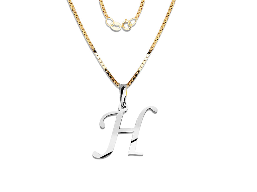 COLGANTE DE INICIAL EN CADENA DE ORO DE 14K