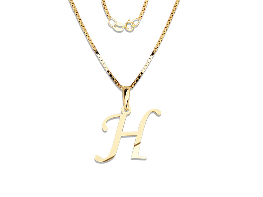 COLGANTE DE INICIAL EN CADENA DE ORO DE 14K