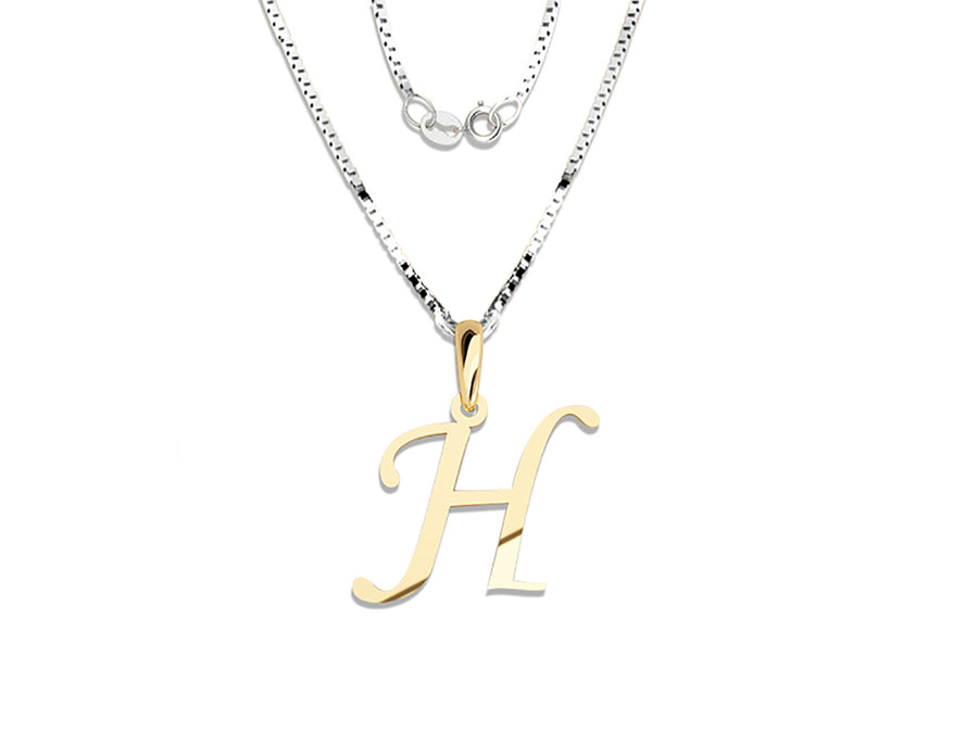 COLGANTE DE INICIAL EN CADENA DE ORO DE 14K