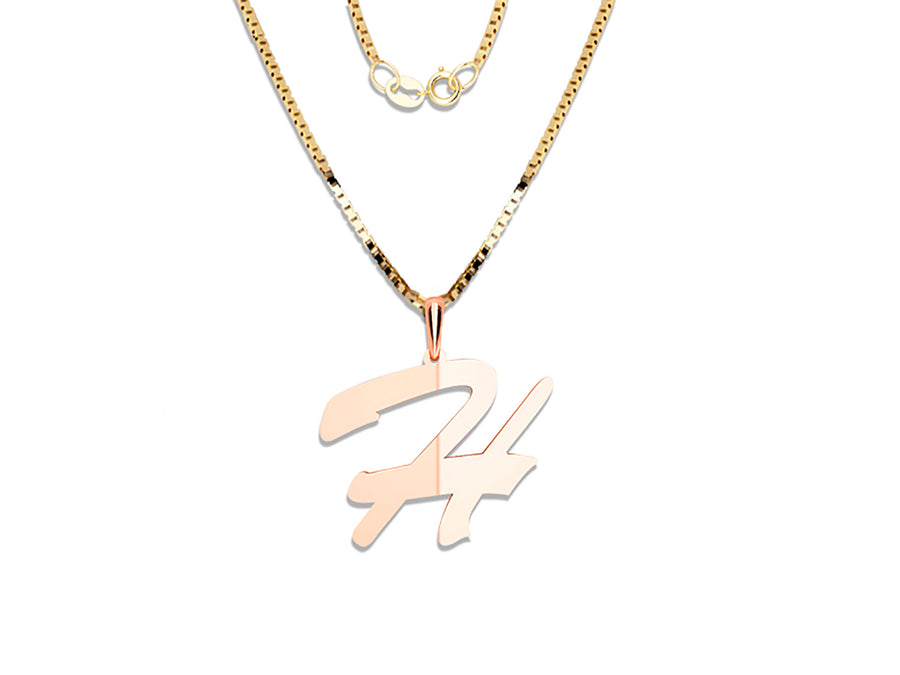 COLGANTE DE INICIAL EN CADENA DE ORO DE 14K